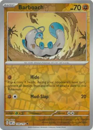 Barboach 108/197 (SV03: Obsidian Flames) - Reverse Holofoil
