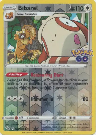 Bibarel 060/078 (Pokemon GO) - Reverse Holofoil