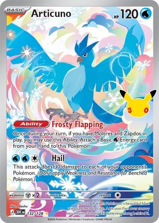 Articuno 132/128 (ME: 30th Celebration) - Holofoil