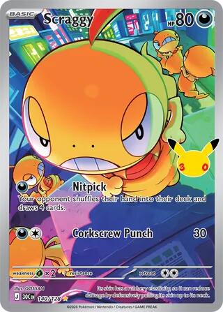 Scraggy 140/128 (ME: 30th Celebration) - Holofoil