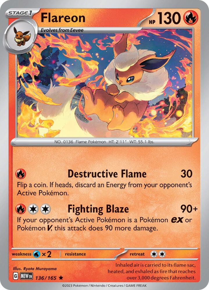Flareon 136/165 (SV: Scarlet & Violet 151) - Holofoil