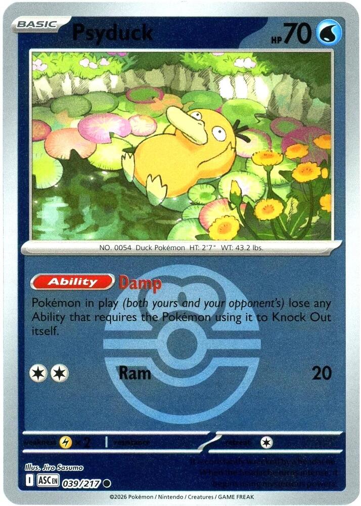 Psyduck 039 217 Love Ball 039/217 (ME: Ascended Heroes) - Love Ball Holofoil