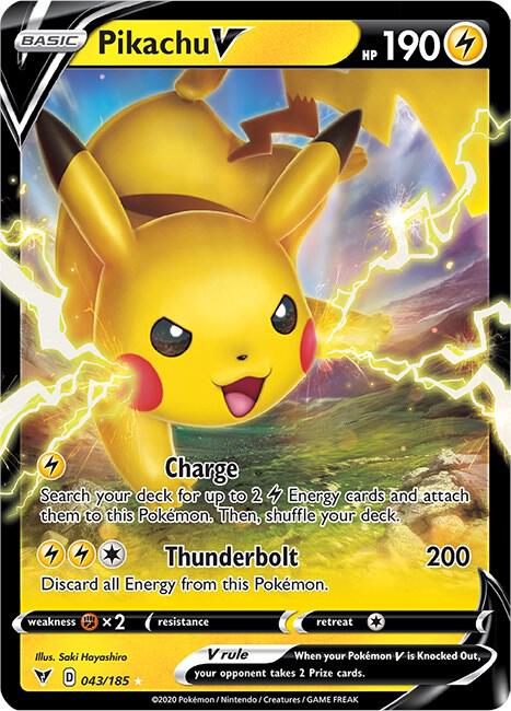 Pikachu V 043/185 (SWSH04: Vivid Voltage) - Holofoil