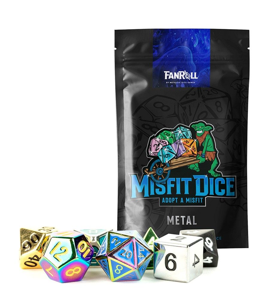 Fanroll: Mystery Misfit Metal Polyhedral Dice Set