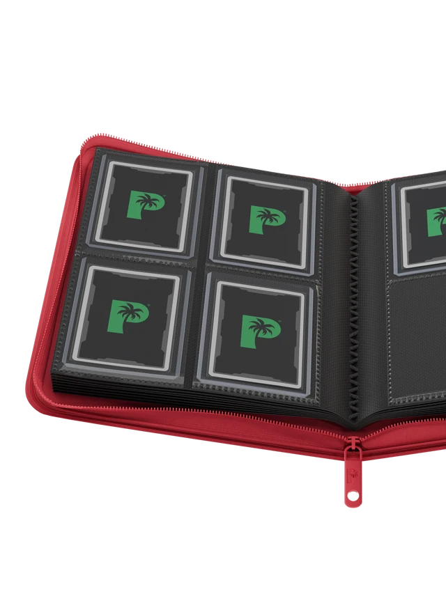 Collector's Series 4 Pocket Top Loader Zip Binder - Red