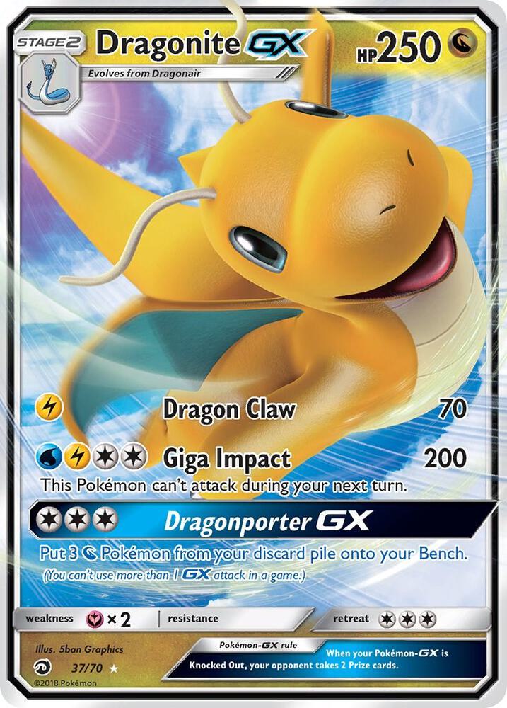 Dragonite GX 37/70 (Dragon Majesty) - Holofoil