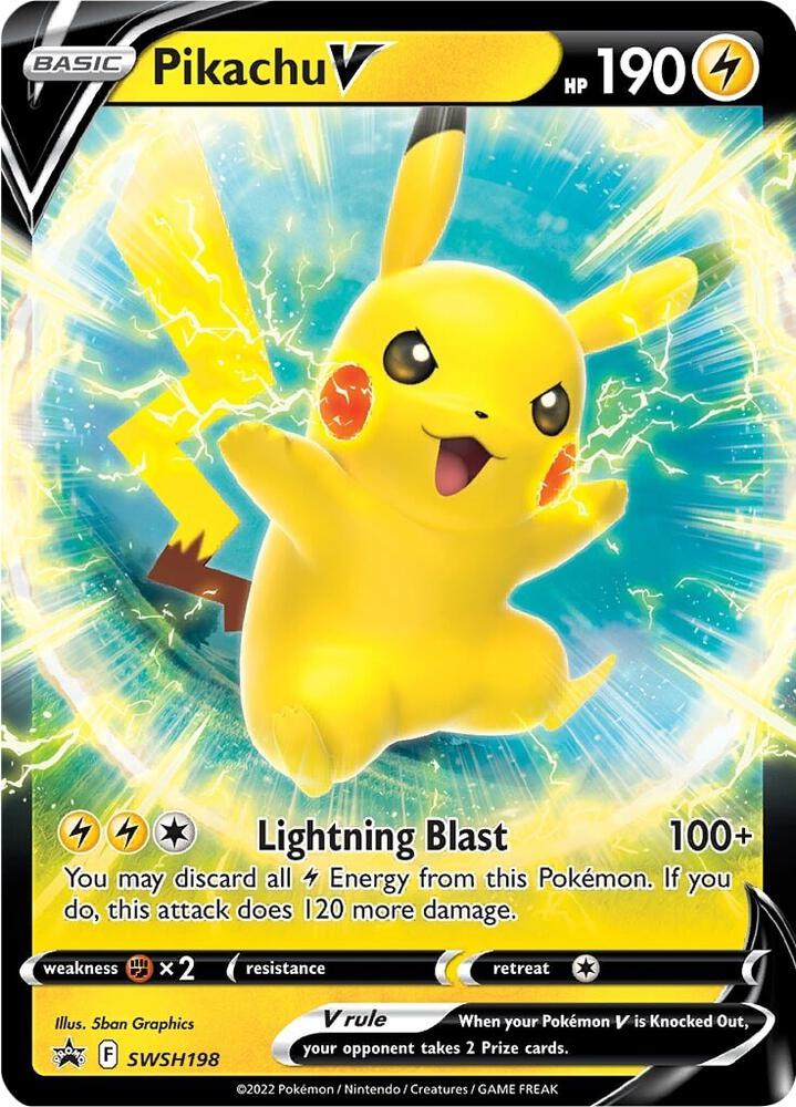 Pikachu V SWSH198 (SWSH: Sword & Shield Promo Cards)  - Holofoil