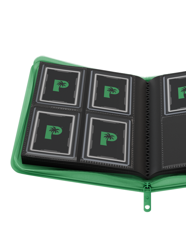 Collector's Series 4 Pocket Top Loader Zip Binder - GREEN