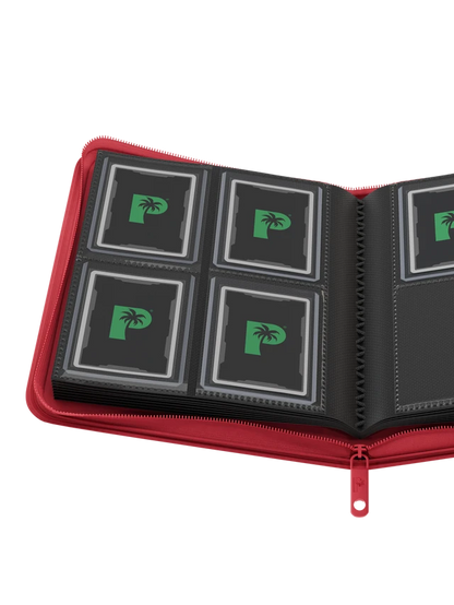 Collector's Series 4 Pocket Top Loader Zip Binder - Red