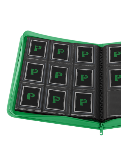 Collector's Series 9 Pocket Top Loader Zip Binder - GREEN
