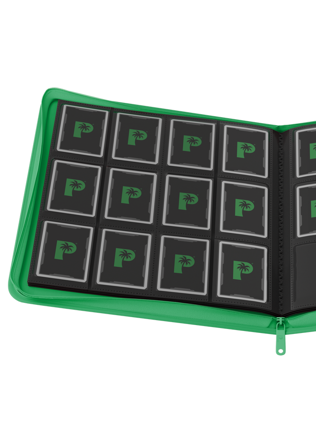 Collector's Series 12 Pocket Zip Binder - GREEN