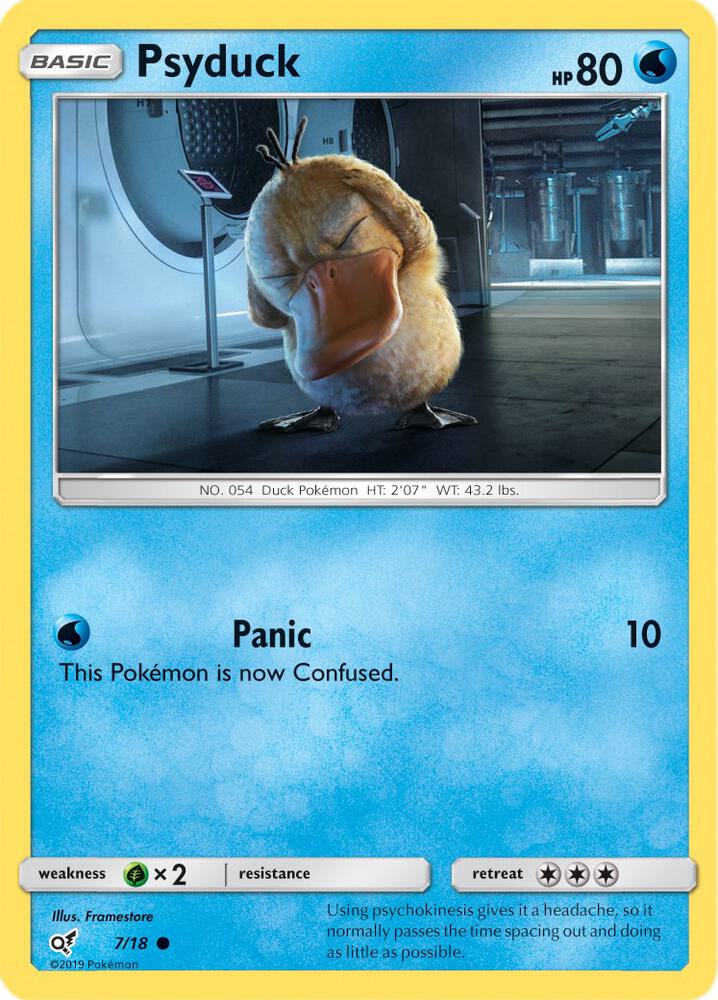 Psyduck 7/18 (Detective Pikachu)  - Holofoil