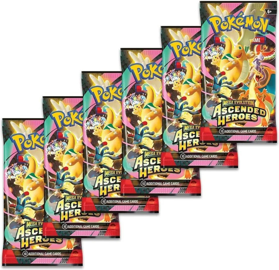 Pokémon TCG: Mega Evolution— Ascended Heroes Booster Bundle (6 packs)