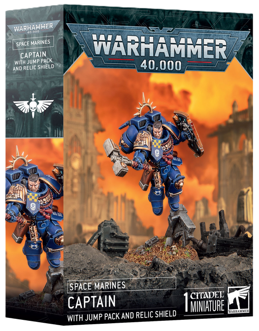 48-102 SPACE MARINES: CAPTAIN W/JUMP PACK & RELIC SHIELD